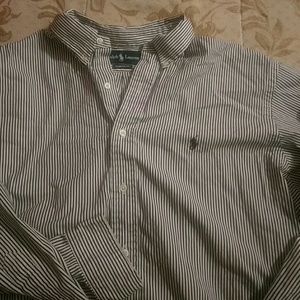 Black and White Striped Ralph Lauren Button Down
